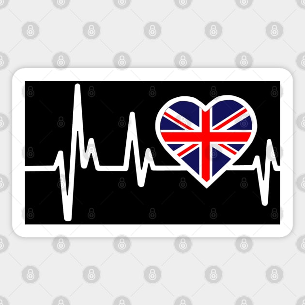 Britain Heartbeat Flag Sticker by Dojaja